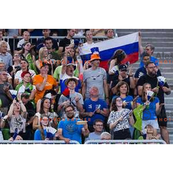 spectators during Men’s Volleyball Nations League match between Slovenia and Canada in Ljubljana, Slovenia on July 17, 2025. Photo Grega Valancic