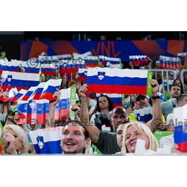 spectators during Men’s Volleyball Nations League match between Slovenia and Canada in Ljubljana, Slovenia on July 17, 2025. Photo Grega Valancic