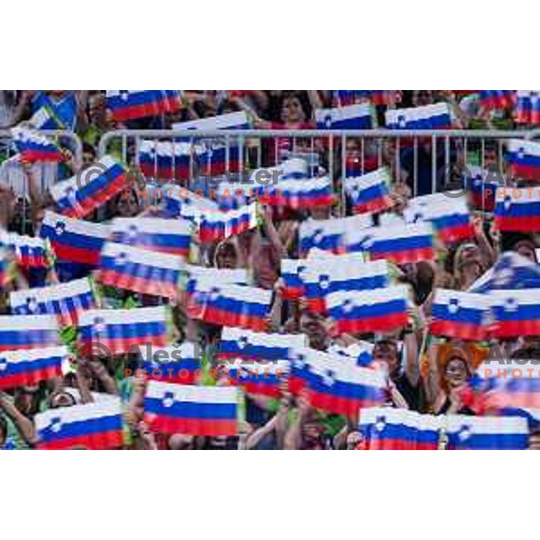 spectators during Men’s Volleyball Nations League match between Slovenia and Canada in Ljubljana, Slovenia on July 17, 2025. Photo Grega Valancic