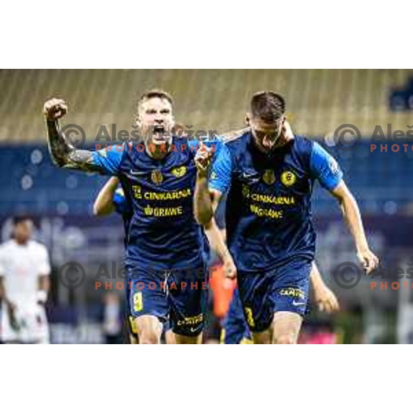 Damjan Vuklisevic celebrates during UEFA Europa League 2025/26 qualifier football match between NK Celje and Sabah FC in Stadion z’dezele, Celje, Slovenia on July 17, 2025. Photo: Jure Banfi