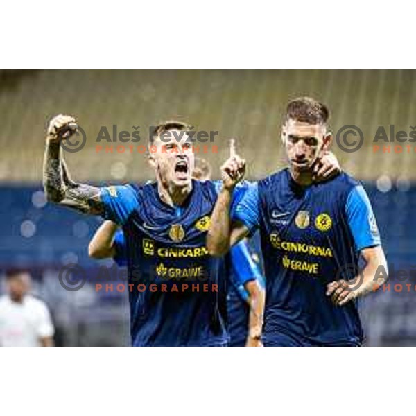Damjan Vuklisevic celebrates during UEFA Europa League 2025/26 qualifier football match between NK Celje and Sabah FC in Stadion z’dezele, Celje, Slovenia on July 17, 2025. Photo: Jure Banfi
