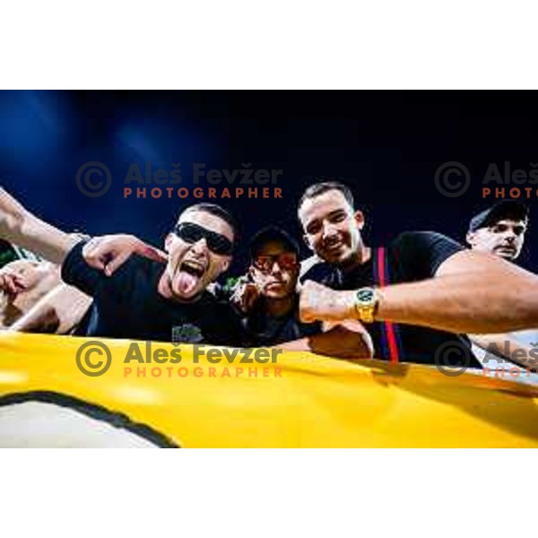 Players of Koper celebrate victory in the UEFA Conference League football match between FC Koper (SLO) and FK Zeljeznicar Sarajevo (BiH) at Bonifika Stadium in Koper, Slovenia on July 17, 2025