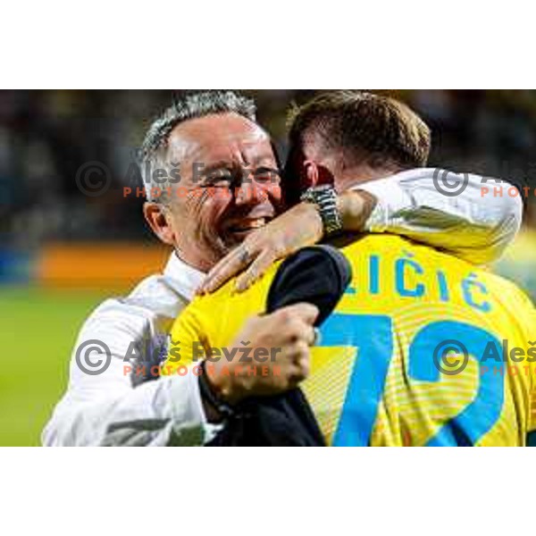 Slavisa Stojanovic, head coach of Koper celebrates victory at UEFA Conference League first qualifying round football match between FC Koper (SLO) and FK Zeljeznicar Sarajevo (BiH) at Bonifika Stadium in Koper, Slovenia on July 17, 2025