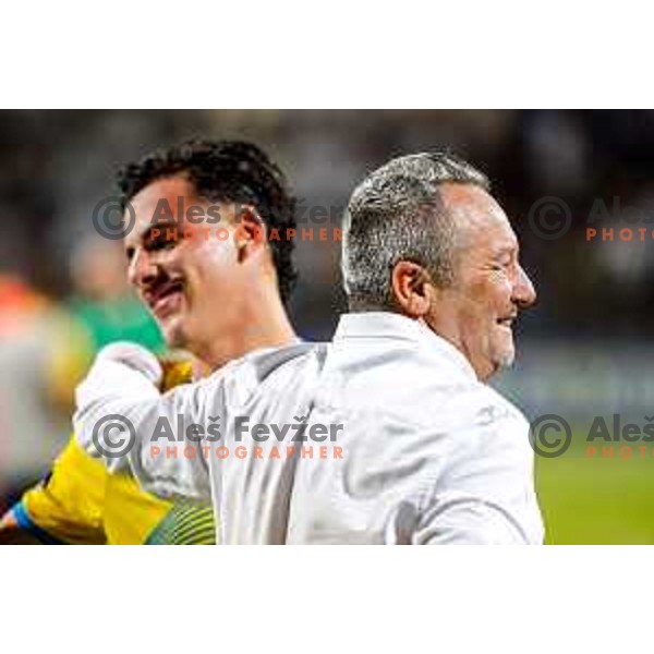 Slavisa Stojanovic, head coach of Koper celebrates victory at UEFA Conference League first qualifying round football match between FC Koper (SLO) and FK Zeljeznicar Sarajevo (BiH) at Bonifika Stadium in Koper, Slovenia on July 17, 2025