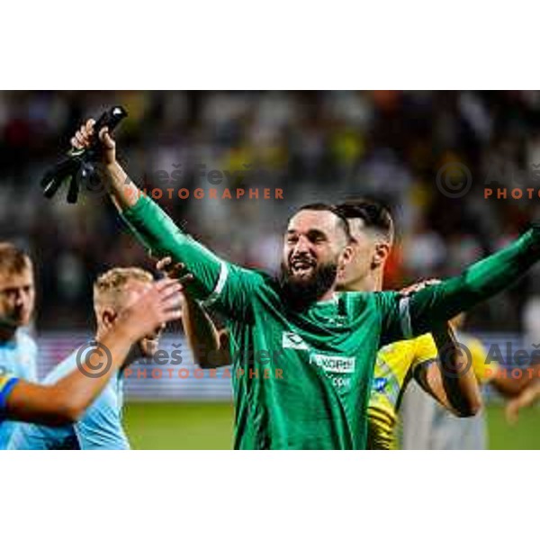 Players of Koper celebrate victory in the UEFA Conference League football match between FC Koper (SLO) and FK Zeljeznicar Sarajevo (BiH) at Bonifika Stadium in Koper, Slovenia on July 17, 2025
