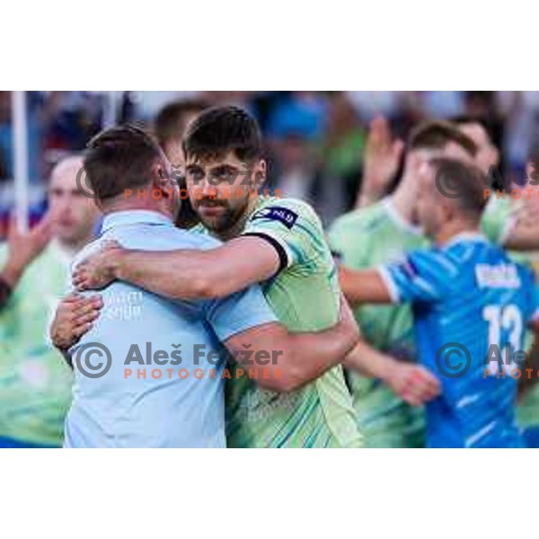 Uros Planinsic of Slovenia in action during Men’s Volleyball Nations League match between Slovenia and Canada in Ljubljana, Slovenia on July 17, 2025. Photo Grega Valancic
