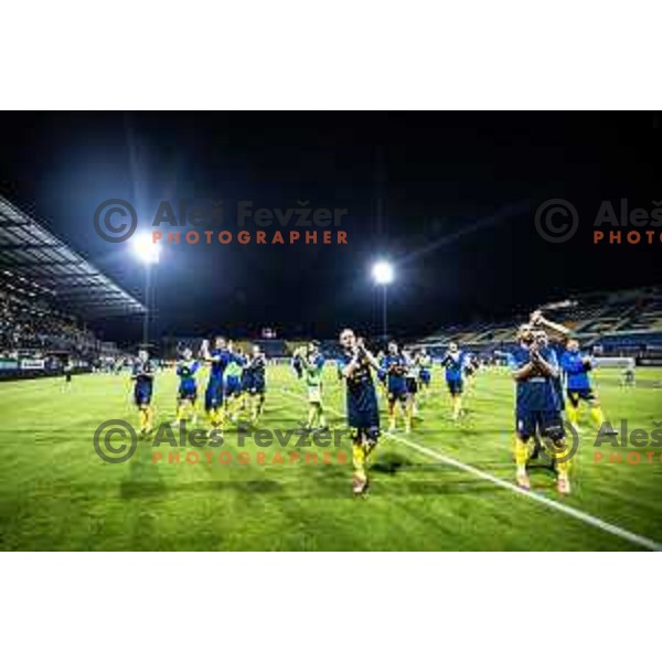 celebrating after UEFA Europa League 2025/26 qualifier football match between NK Celje and Sabah FC in Stadion z’dezele, Celje, Slovenia on July 17, 2025. Photo: Jure Banfi