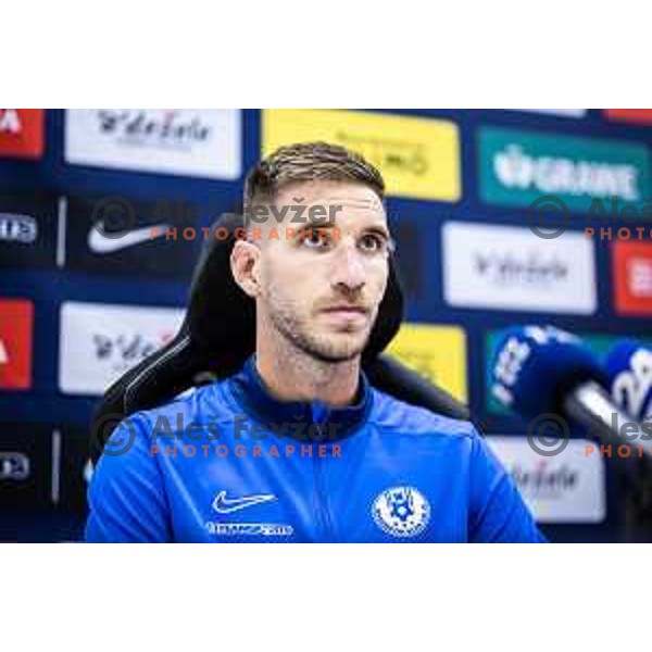 Damjan Vuklisevic of NK Celje at the press conference after UEFA Europa League 2025/26 qualifier football match between NK Celje and Sabah FC in Stadion z’dezele, Celje, Slovenia on July 17, 2025. Photo: Jure Banfi