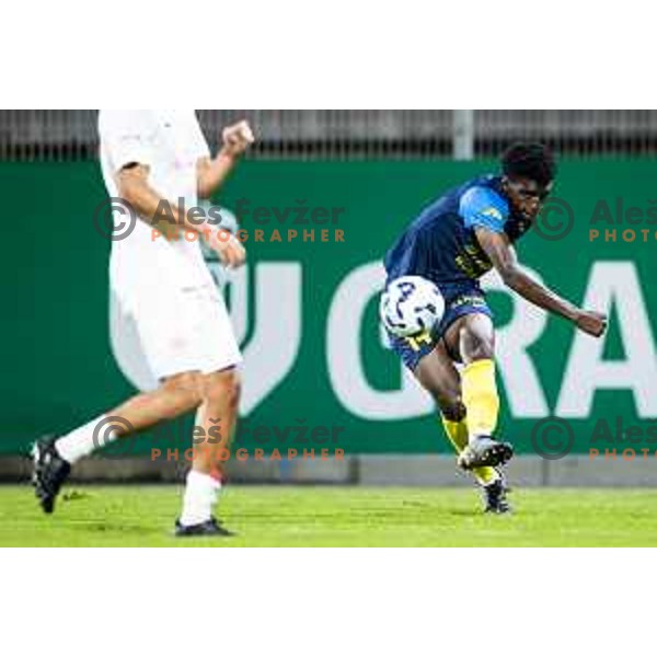 Anomnachi Chidi in action during UEFA Europa League 2025/26 qualifier football match between NK Celje and Sabah FC in Stadion z’dezele, Celje, Slovenia on July 17, 2025. Photo: Jure Banfi