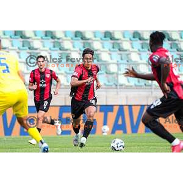 in action during Prva liga Telemach 2025/2026 football match between Primorje and Domzale in Ajdovscina, Slovenia on July 19, 2025