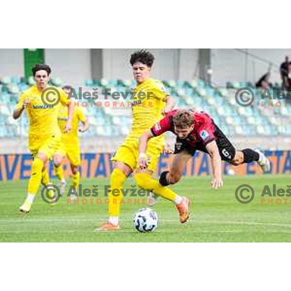 in action during Prva liga Telemach 2025/2026 football match between Primorje and Domzale in Ajdovscina, Slovenia on July 19, 2025