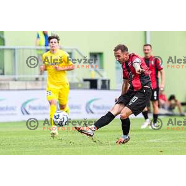 in action during Prva liga Telemach 2025/2026 football match between Primorje and Domzale in Ajdovscina, Slovenia on July 19, 2025