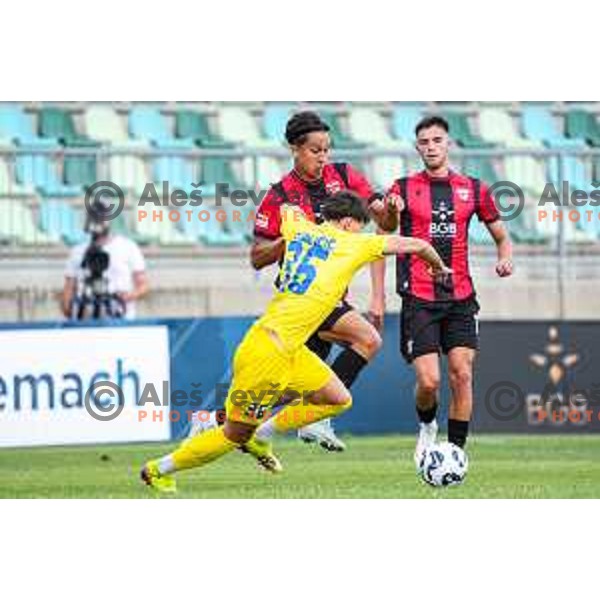 in action during Prva liga Telemach 2025/2026 football match between Primorje and Domzale in Ajdovscina, Slovenia on July 19, 2025