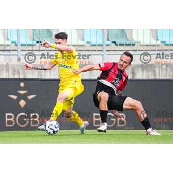 in action during Prva liga Telemach 2025/2026 football match between Primorje and Domzale in Ajdovscina, Slovenia on July 19, 2025