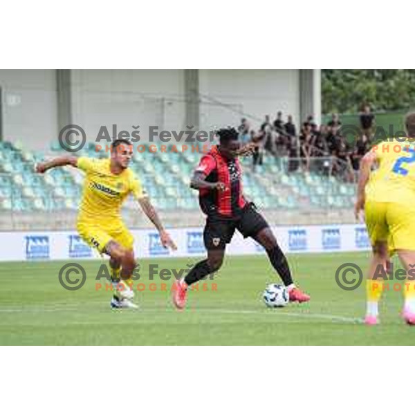 in action during Prva liga Telemach 2025/2026 football match between Primorje and Domzale in Ajdovscina, Slovenia on July 19, 2025