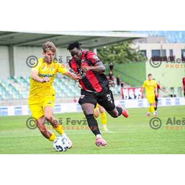 in action during Prva liga Telemach 2025/2026 football match between Primorje and Domzale in Ajdovscina, Slovenia on July 19, 2025