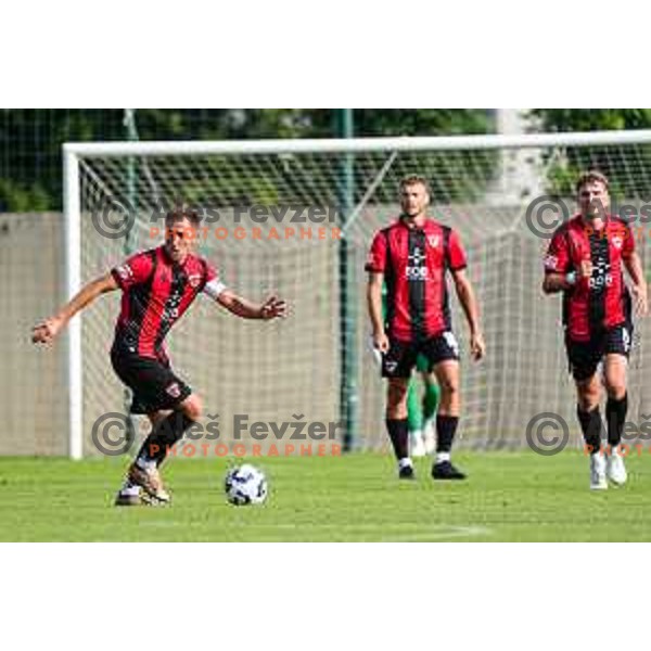 in action during Prva liga Telemach 2025/2026 football match between Primorje and Domzale in Ajdovscina, Slovenia on July 19, 2025