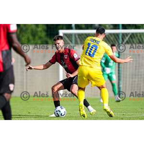 in action during Prva liga Telemach 2025/2026 football match between Primorje and Domzale in Ajdovscina, Slovenia on July 19, 2025