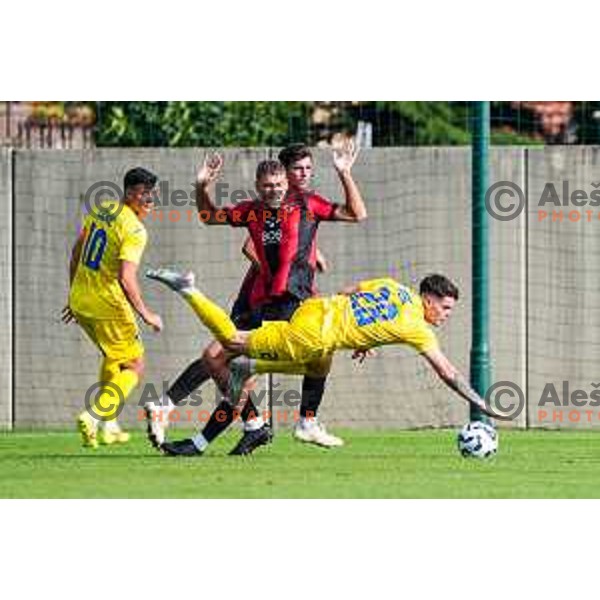 in action during Prva liga Telemach 2025/2026 football match between Primorje and Domzale in Ajdovscina, Slovenia on July 19, 2025