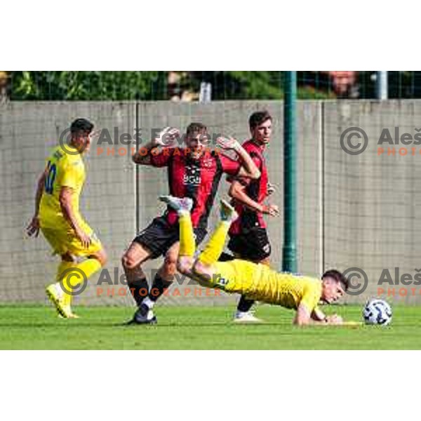 in action during Prva liga Telemach 2025/2026 football match between Primorje and Domzale in Ajdovscina, Slovenia on July 19, 2025