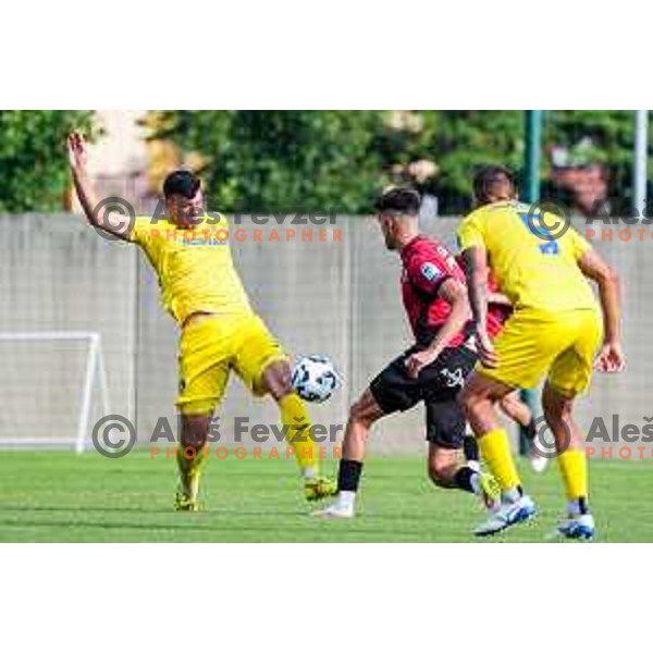in action during Prva liga Telemach 2025/2026 football match between Primorje and Domzale in Ajdovscina, Slovenia on July 19, 2025