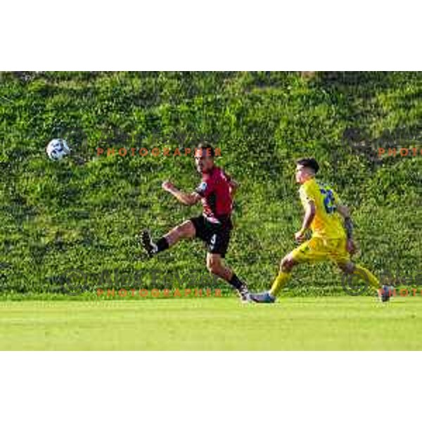 in action during Prva liga Telemach 2025/2026 football match between Primorje and Domzale in Ajdovscina, Slovenia on July 19, 2025
