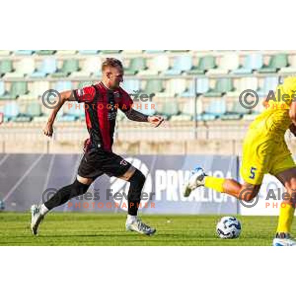 in action during Prva liga Telemach 2025/2026 football match between Primorje and Domzale in Ajdovscina, Slovenia on July 19, 2025