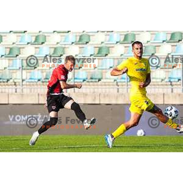 in action during Prva liga Telemach 2025/2026 football match between Primorje and Domzale in Ajdovscina, Slovenia on July 19, 2025