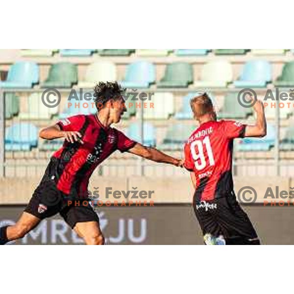 in action during Prva liga Telemach 2025/2026 football match between Primorje and Domzale in Ajdovscina, Slovenia on July 19, 2025