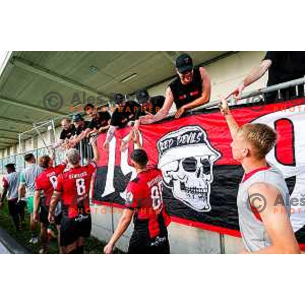 in action during Prva liga Telemach 2025/2026 football match between Primorje and Domzale in Ajdovscina, Slovenia on July 19, 2025