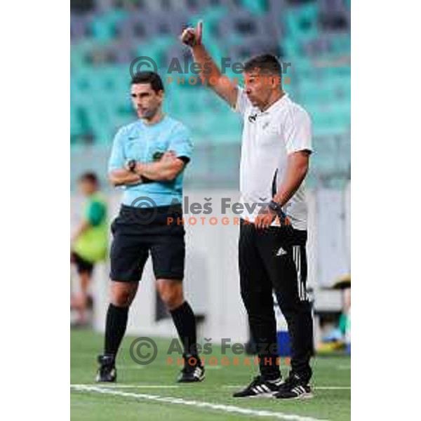 Head coach of Mura, Ivan Kurtusic in action during Prva liga Telemach 2025/2026 football match between Olimpija and Mura in SRC Stozice, Ljubljana, Slovenia on July 19, 2025. Photo: Filip Barbalic