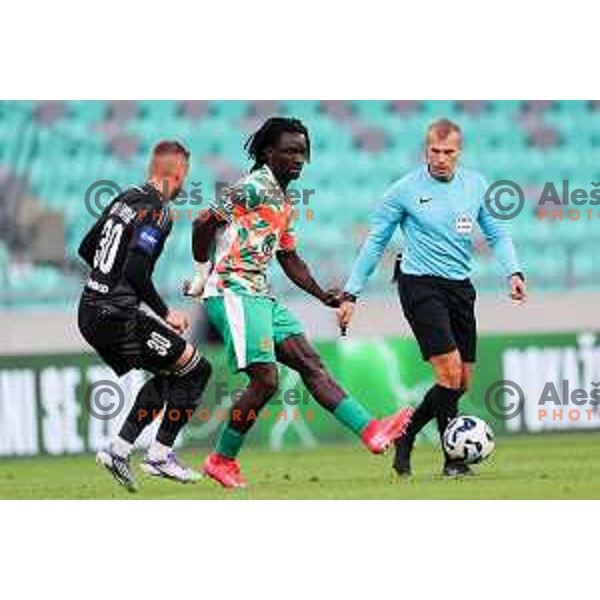 Peter Agba of Olimpija in action during Prva liga Telemach 2025/2026 football match between Olimpija and Mura in SRC Stozice, Ljubljana, Slovenia on July 19, 2025. Photo: Filip Barbalic