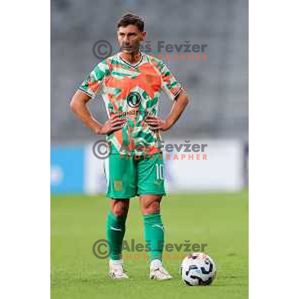 Dimitar Mitrovski of Olimpija in action during Prva liga Telemach 2025/2026 football match between Olimpija and Mura in SRC Stozice, Ljubljana, Slovenia on July 19, 2025. Photo: Filip Barbalic