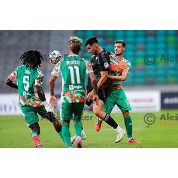 Ahmet Muhamedbegovic of Olimpija in action during Prva liga Telemach 2025/2026 football match between Olimpija and Mura in SRC Stozice, Ljubljana, Slovenia on July 19, 2025. Photo: Filip Barbalic