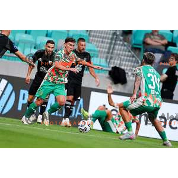 Dimitar Mitrovski of Olimpija in action during Prva liga Telemach 2025/2026 football match between Olimpija and Mura in SRC Stozice, Ljubljana, Slovenia on July 19, 2025. Photo: Filip Barbalic