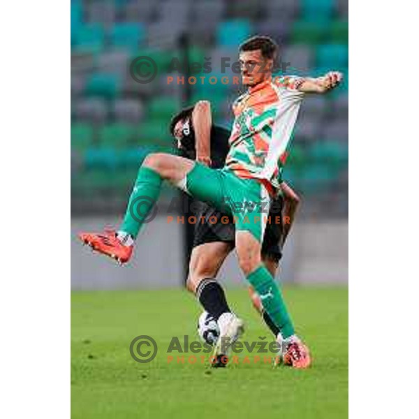 Ahmet Muhamedbegovic of Olimpija in action during Prva liga Telemach 2025/2026 football match between Olimpija and Mura in SRC Stozice, Ljubljana, Slovenia on July 19, 2025. Photo: Filip Barbalic
