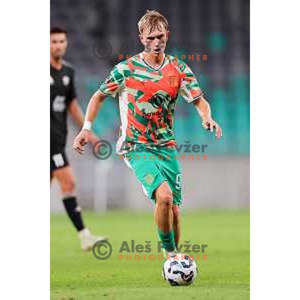 Dino Kojic of Olimpija in action during Prva liga Telemach 2025/2026 football match between Olimpija and Mura in SRC Stozice, Ljubljana, Slovenia on July 19, 2025. Photo: Filip Barbalic
