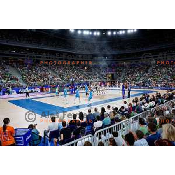 of Slovenia in action during Men’s Volleyball Nations League match between Slovenia and Italy in Ljubljana, Slovenia on July 19, 2025.