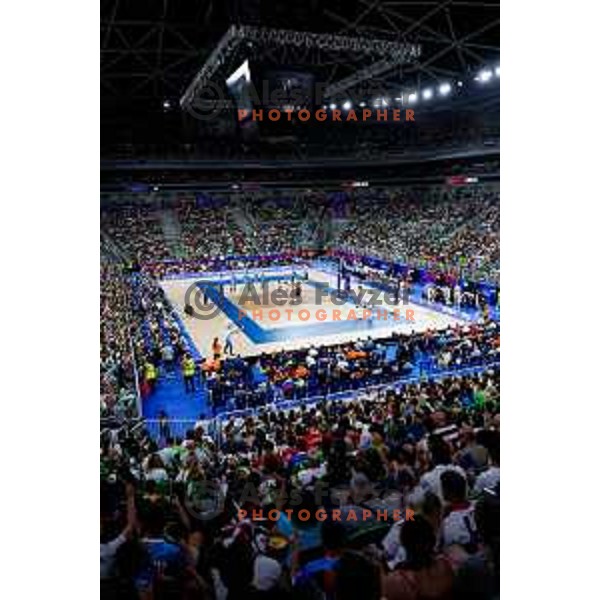 of Slovenia in action during Men’s Volleyball Nations League match between Slovenia and Italy in Ljubljana, Slovenia on July 19, 2025.