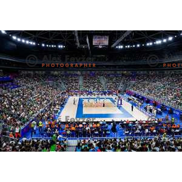 of Slovenia in action during Men’s Volleyball Nations League match between Slovenia and Italy in Ljubljana, Slovenia on July 19, 2025.