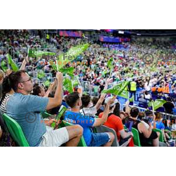 of Slovenia in action during Men’s Volleyball Nations League match between Slovenia and Italy in Ljubljana, Slovenia on July 19, 2025.