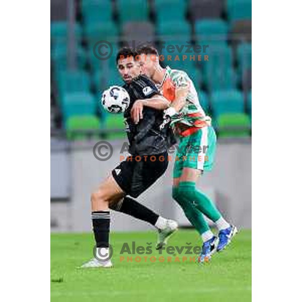 Nejc Ajhmajer of Mura in action during Prva liga Telemach 2025/2026 football match between Olimpija and Mura in SRC Stozice, Ljubljana, Slovenia on July 19, 2025. Photo: Filip Barbalic