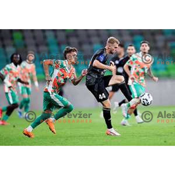 Raphael Hofer of Mura in action during Prva liga Telemach 2025/2026 football match between Olimpija and Mura in SRC Stozice, Ljubljana, Slovenia on July 19, 2025. Photo: Filip Barbalic