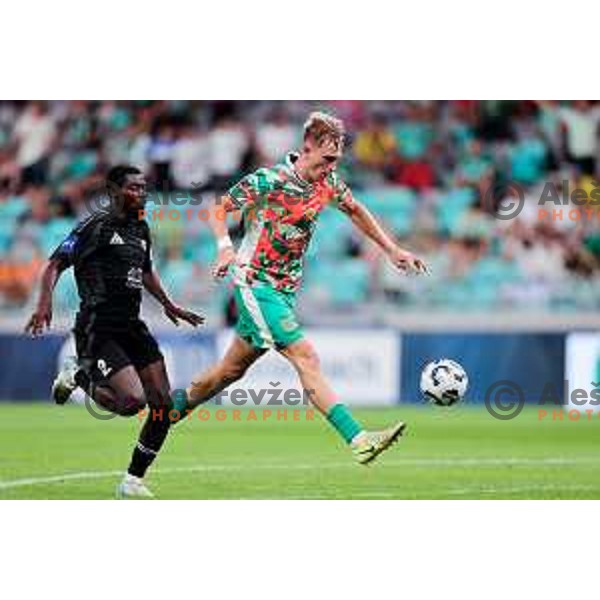 Dino Kojic of Olimpija in action during Prva liga Telemach 2025/2026 football match between Olimpija and Mura in SRC Stozice, Ljubljana, Slovenia on July 19, 2025. Photo: Filip Barbalic