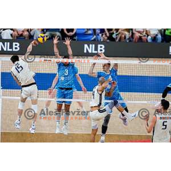 of Slovenia in action during Men’s Volleyball Nations League match between Slovenia and Italy in Ljubljana, Slovenia on July 19, 2025.