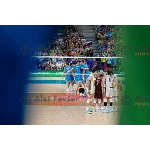 of Slovenia in action during Men’s Volleyball Nations League match between Slovenia and Italy in Ljubljana, Slovenia on July 19, 2025.