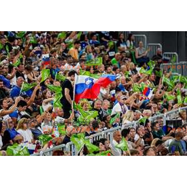 of Slovenia in action during Men’s Volleyball Nations League match between Slovenia and Italy in Ljubljana, Slovenia on July 19, 2025.