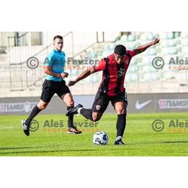 Roger Andretty Murillo Soto in action during Prva liga Telemach 2025/2026 football match between Primorje and Domzale in Ajdovscina, Slovenia on July 19, 2025