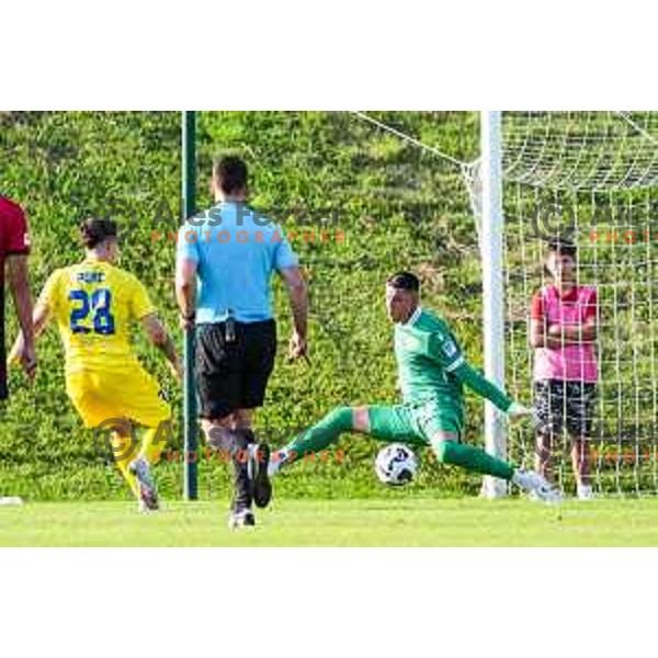 in action during Prva liga Telemach 2025/2026 football match between Primorje and Domzale in Ajdovscina, Slovenia on July 19, 2025