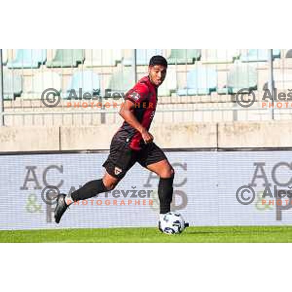 Roger Andretty Murillo Soto in action during Prva liga Telemach 2025/2026 football match between Primorje and Domzale in Ajdovscina, Slovenia on July 19, 2025